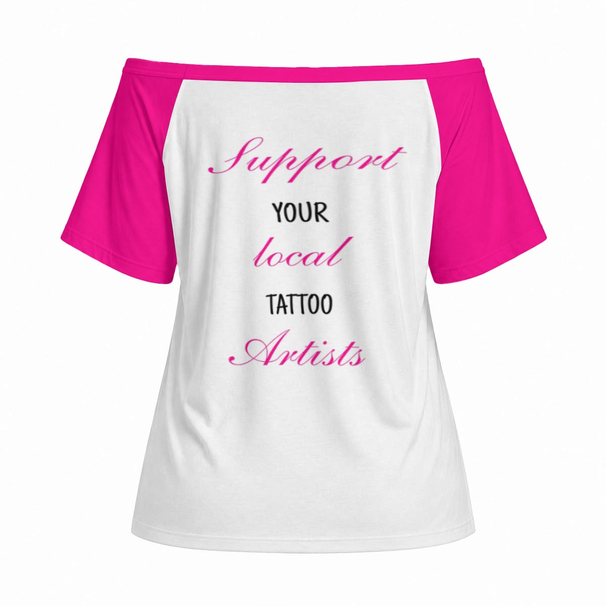 Hot Pink Classy Off-Shoulder Short Sleeve Top