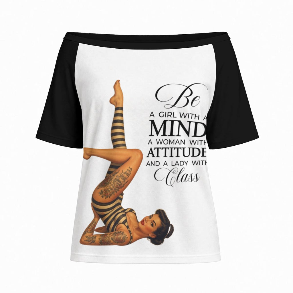 Black classy Off-Shoulder Short Sleeve Top