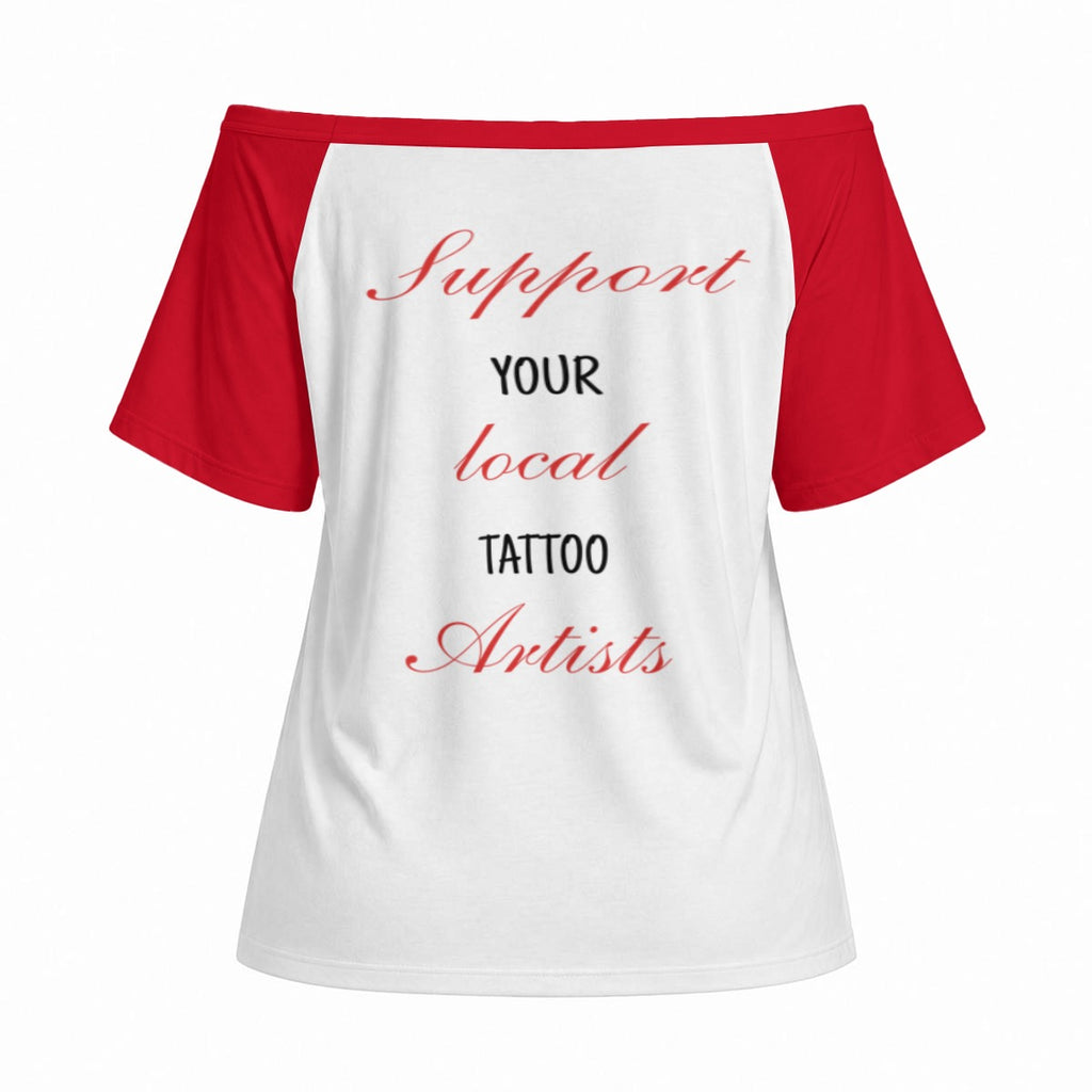 Red Classy Off-Shoulder Short Sleeve Top