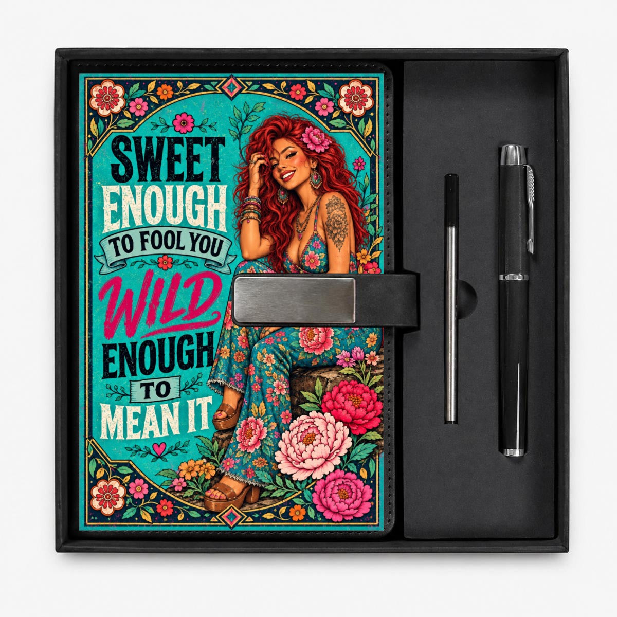 Teal Notebook Gift Set with Metal Pen