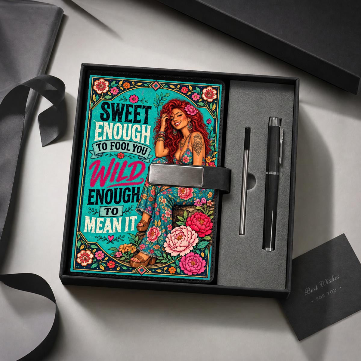 Teal Notebook Gift Set with Metal Pen