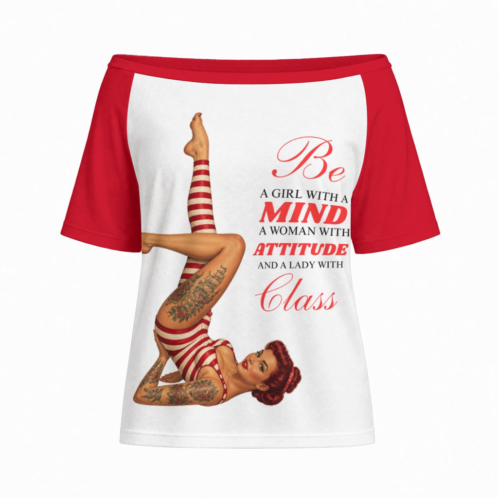 Red Classy Off-Shoulder Short Sleeve Top