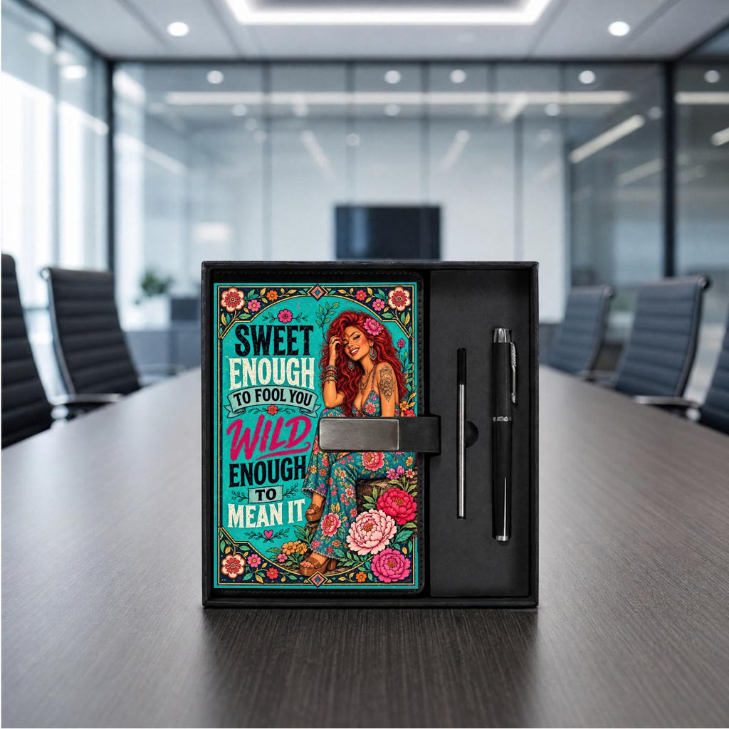 Teal Notebook Gift Set with Metal Pen