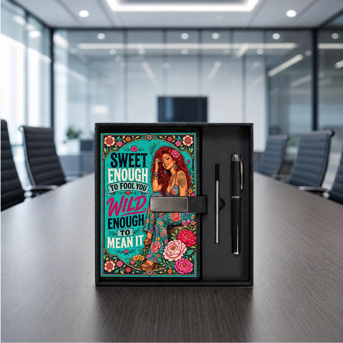 Teal Notebook Gift Set with Metal Pen