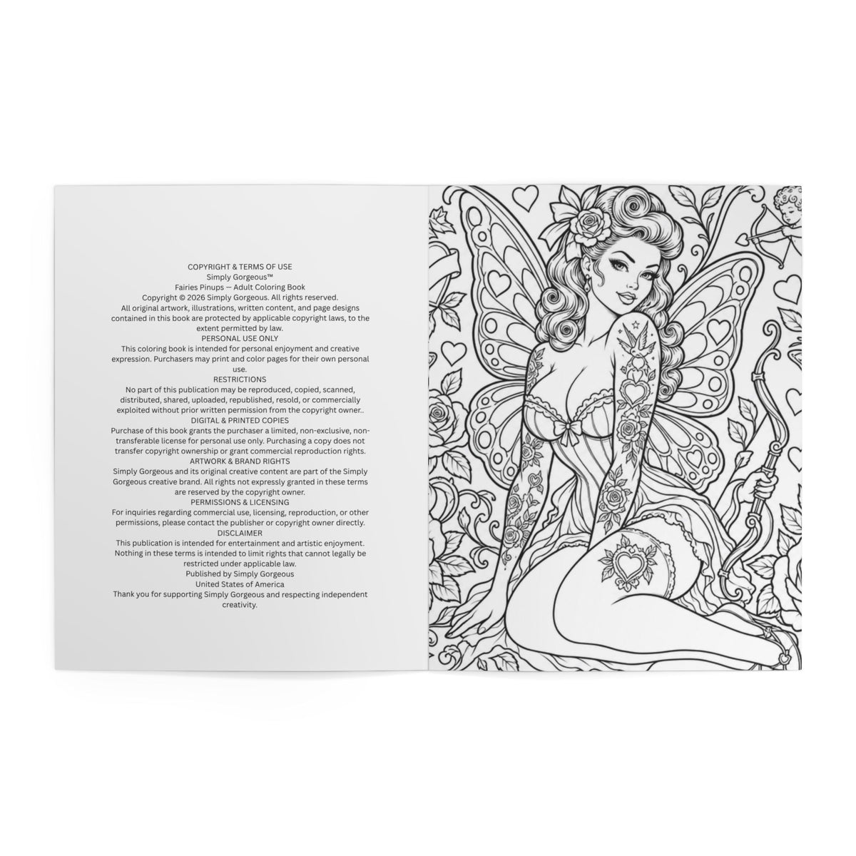 FAIRIES PINUP an Adult Coloring Book