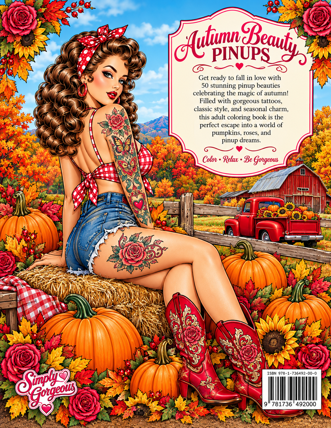 Digital product “ Autumn Harvest Pinups” An Adult Coloring Book
